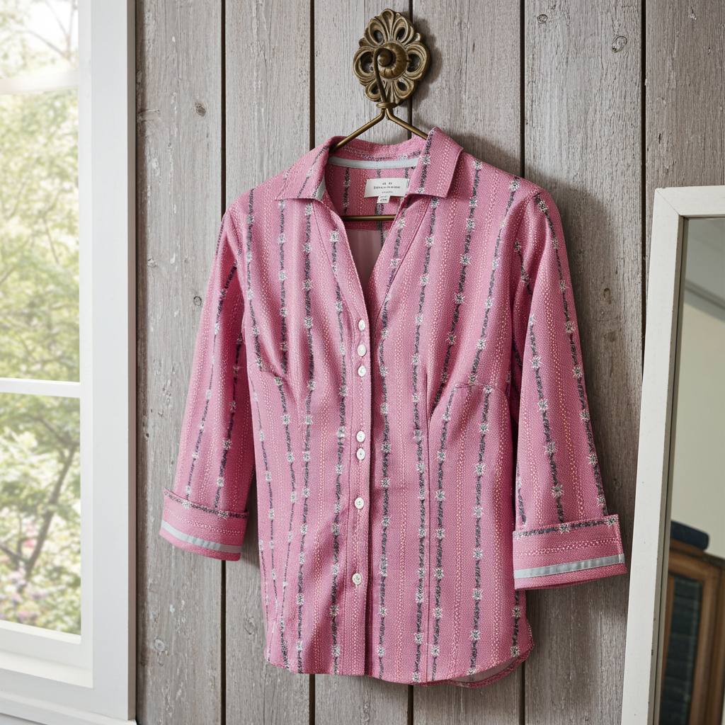 Edelweiss Bluse V-Ausschnitt