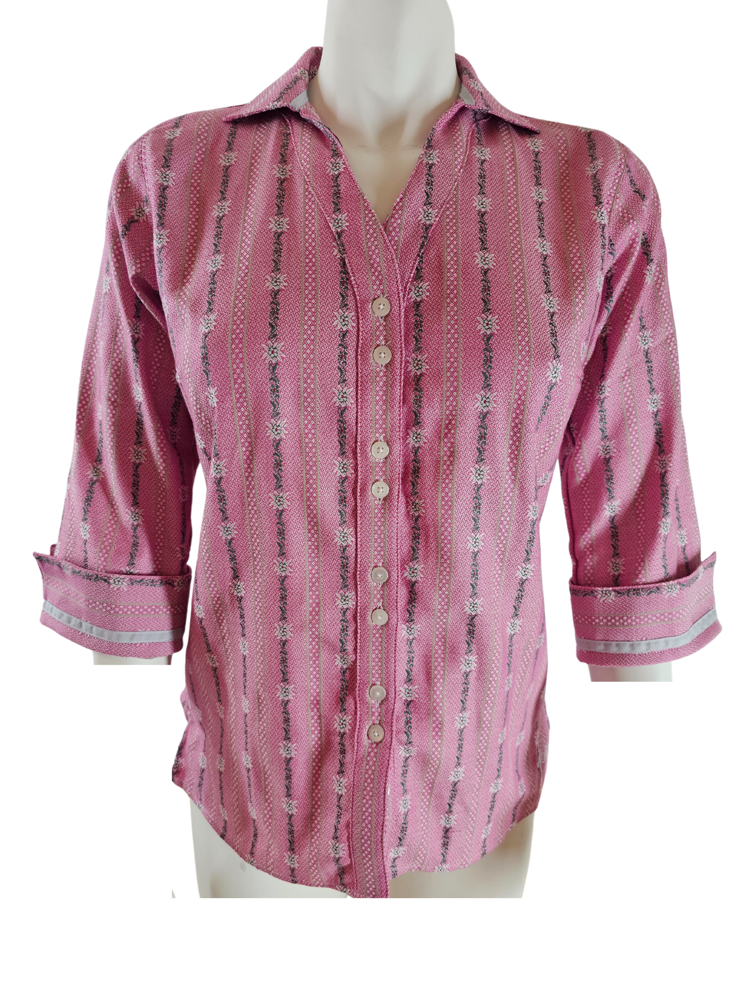 Edelweiss Bluse V-Ausschnitt